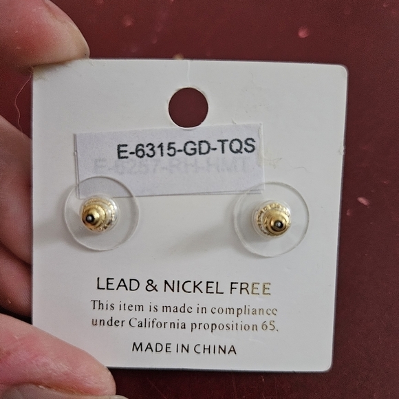 The one blue gold enamel earrings - Picture 2 of 2